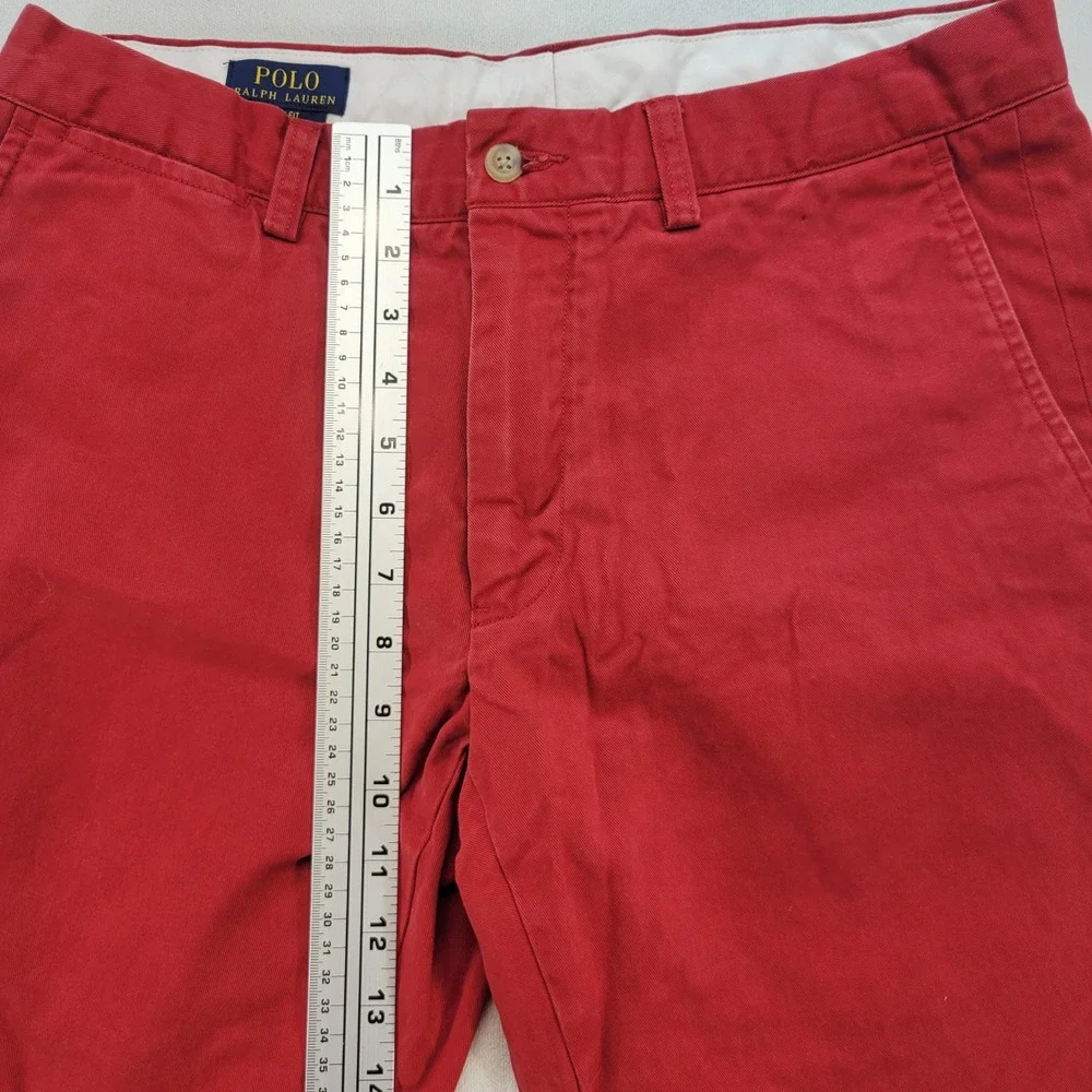 Polo Ralph Lauren Chino Pants Mens 33x32 Red Slim Fit Cotton Twill Flat Front